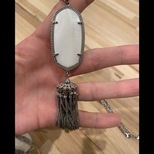 Kendra Scott Rayne tassel necklace - pearled white and silver